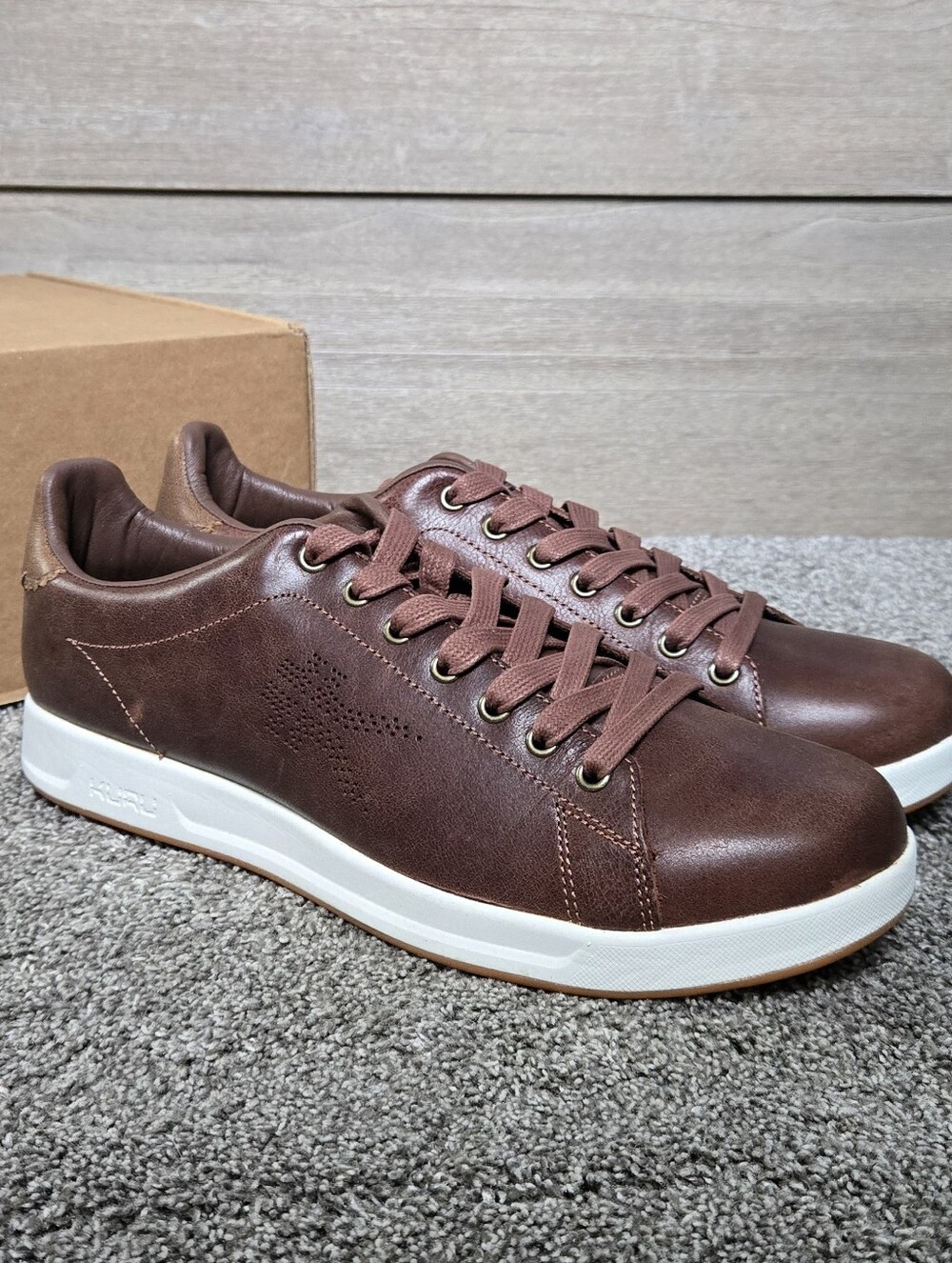 Kuru ROAM Men's Brown Leather Low-Top Sneakers NEW size 11.5